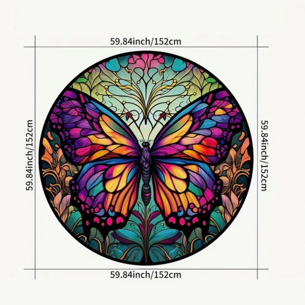 Vibrant Butterfly 60” Round Decorative Tablecloth